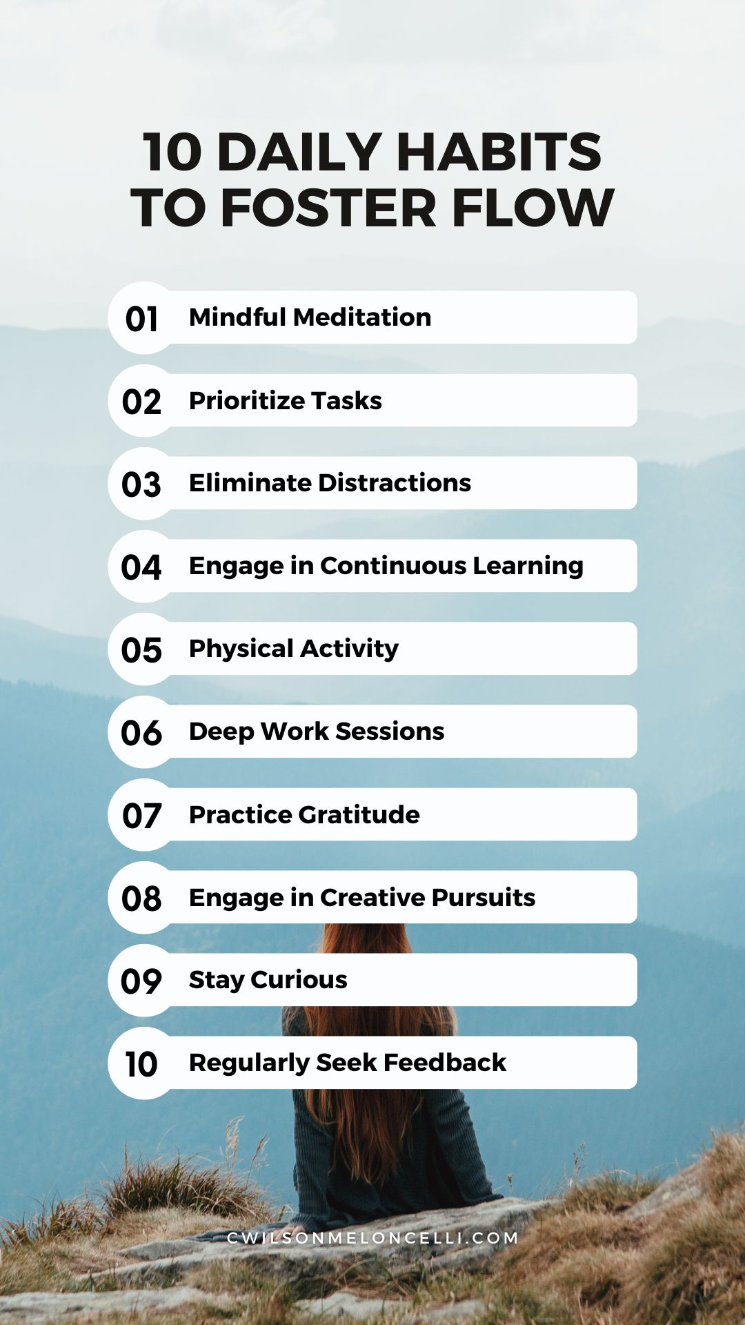 daily habits flow state infographic, daily habits