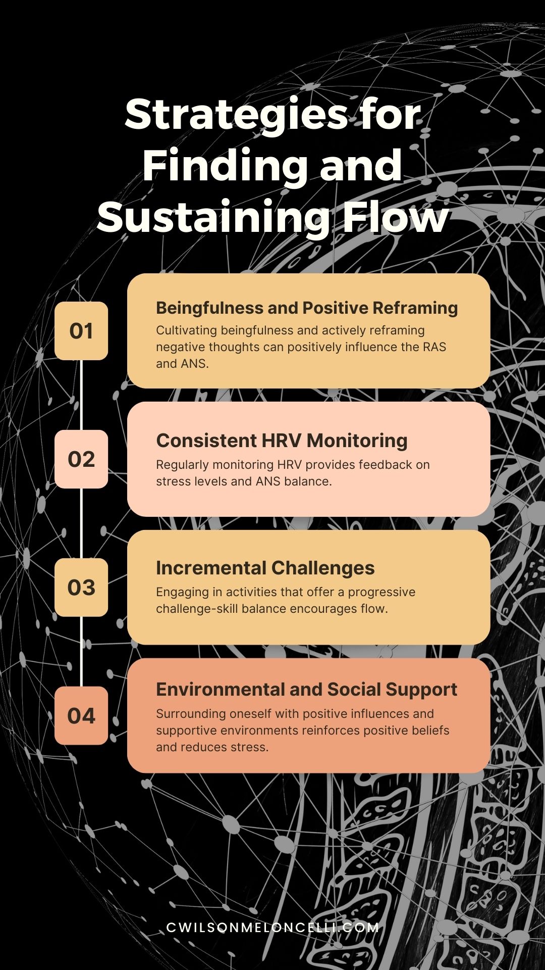 Reticular Activating System, strategies for finding and sustaining flow state infographic